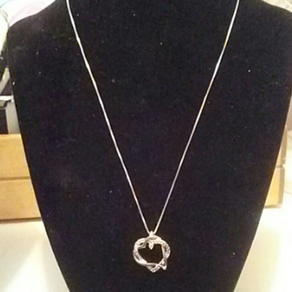 CRYSTAL HEART NECKLACE ON STERLING CHAIN